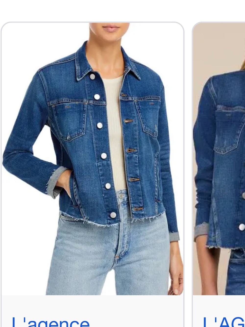 L'AGENCE medium wash denim Janelle denim Jacket